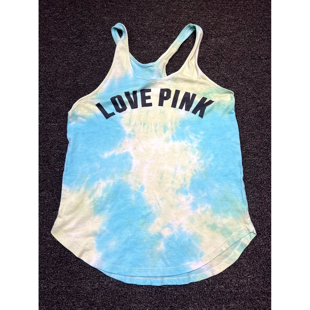 Victoria's Secret Pink Tank Top Women Small Multicolor Tie Dye Cotton Wide Strap